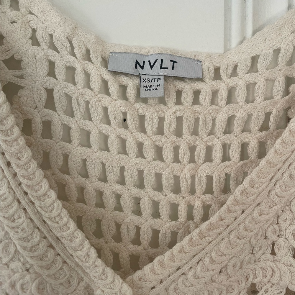 NVLT Cropped Puff-Sleeve Cardigan Sweater Anthropologie - Picture 8 of 8